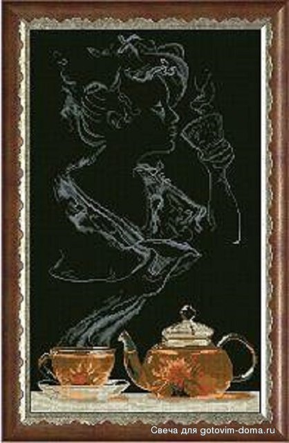Чайная фантазия.Она.   Картинка будущей вышивки..jpg