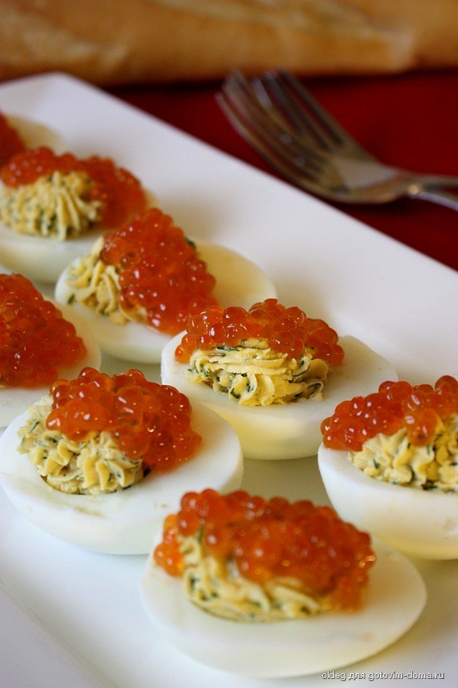 Закуски с красной икрой