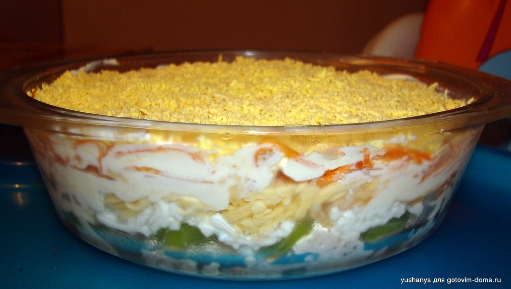 Салат с киви и курицей