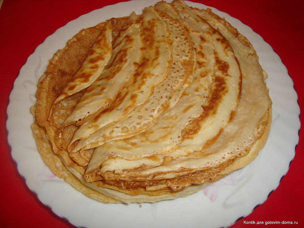 Блины на сыворотке с дрожжами