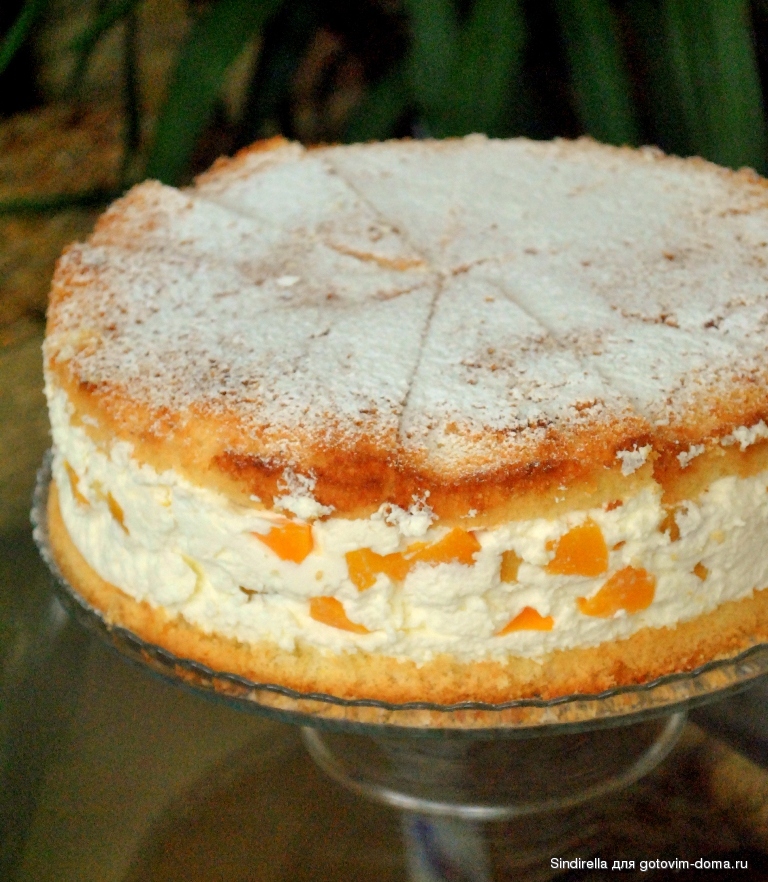 Творожный торт с мандаринами