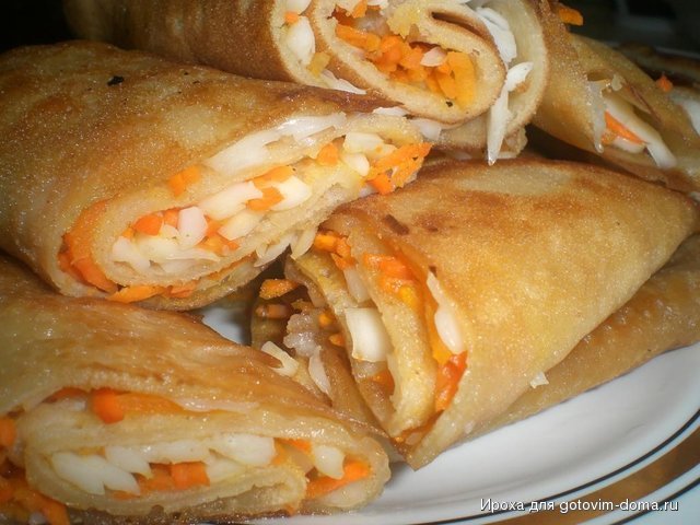 Дрожжевые блинчики с морковно-сырной начинкой.JPG