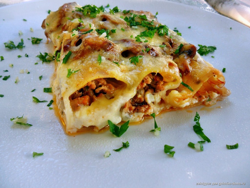 Каннеллони с грибами