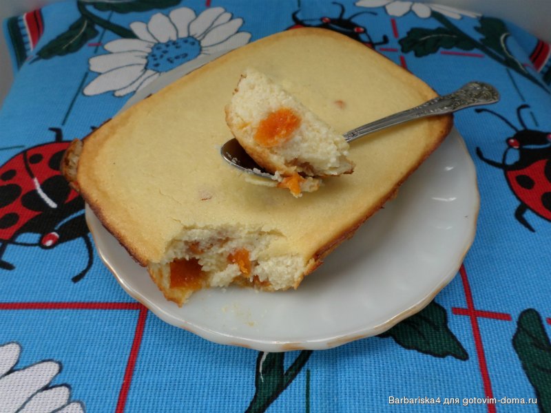 Творожная запеканка с курагой