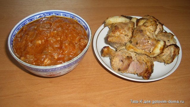 Кисло-сладкий соус с шашлыком.JPG