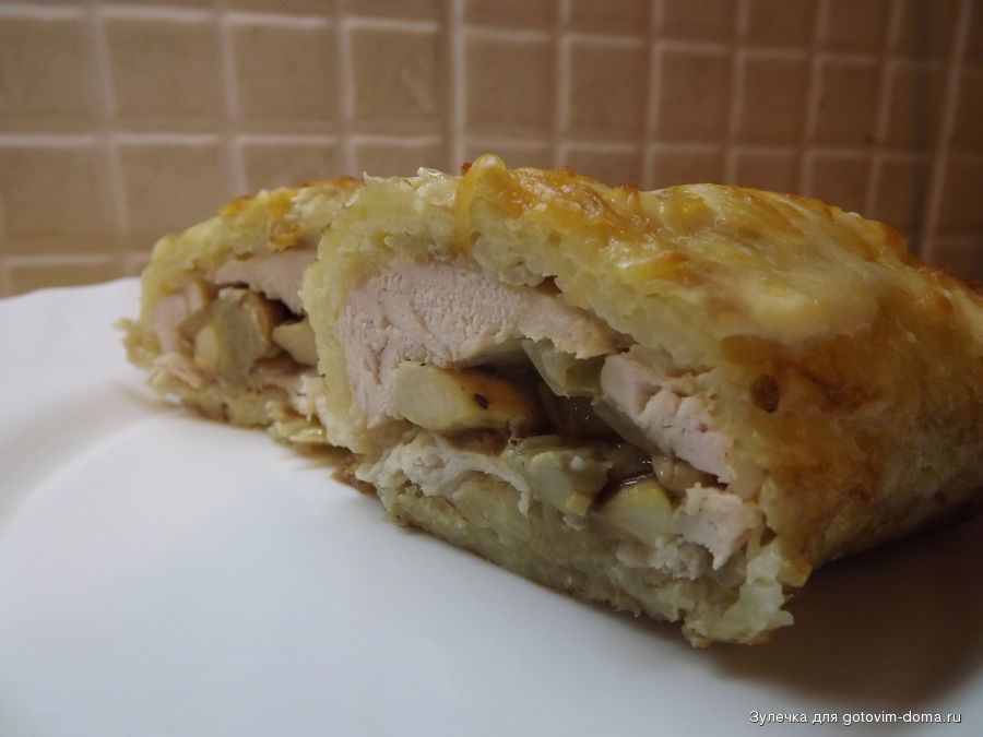 Картофельный рулет с грибами