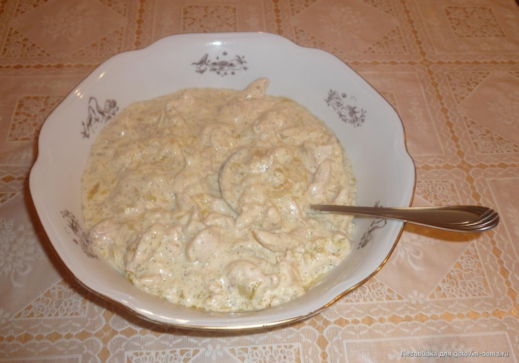 Бешамель с курицей и блином