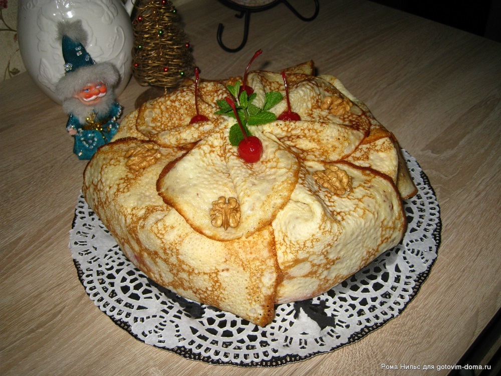 Торт из рисовых блинов