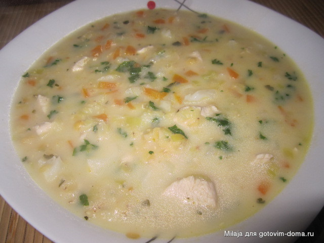 Суп сливочный с курицей и красной чечевицей.JPG