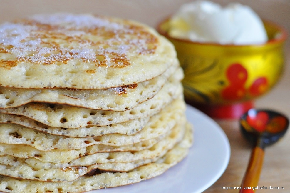 Блины на сыворотке с дрожжами