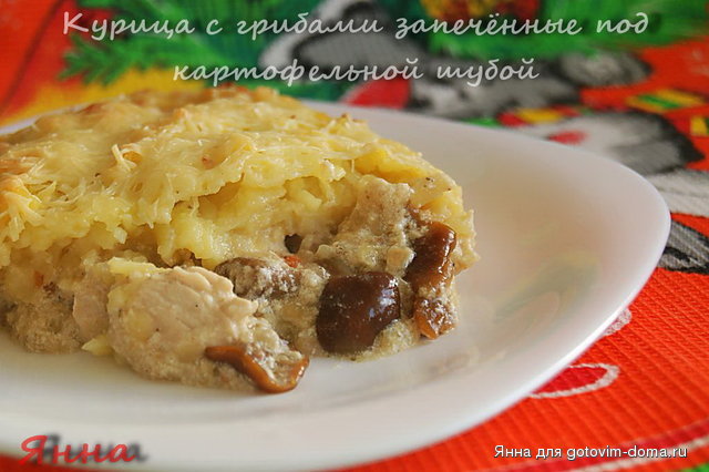 Курица с грибами запечённые под картофельной шубой1.jpg