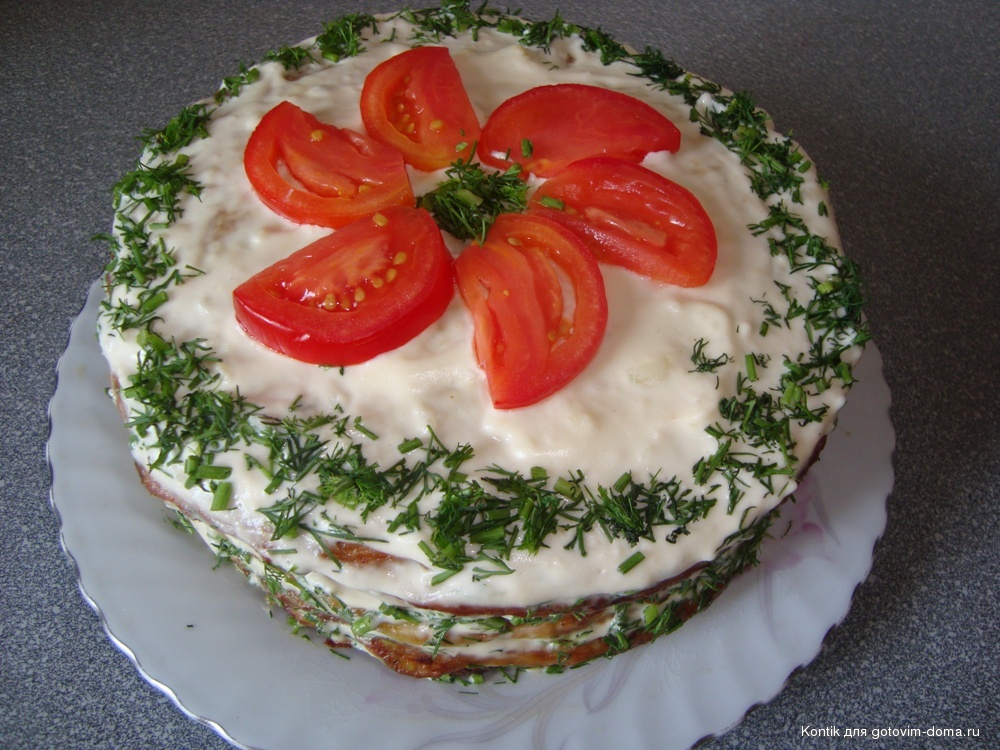 Закусочный куриный торт