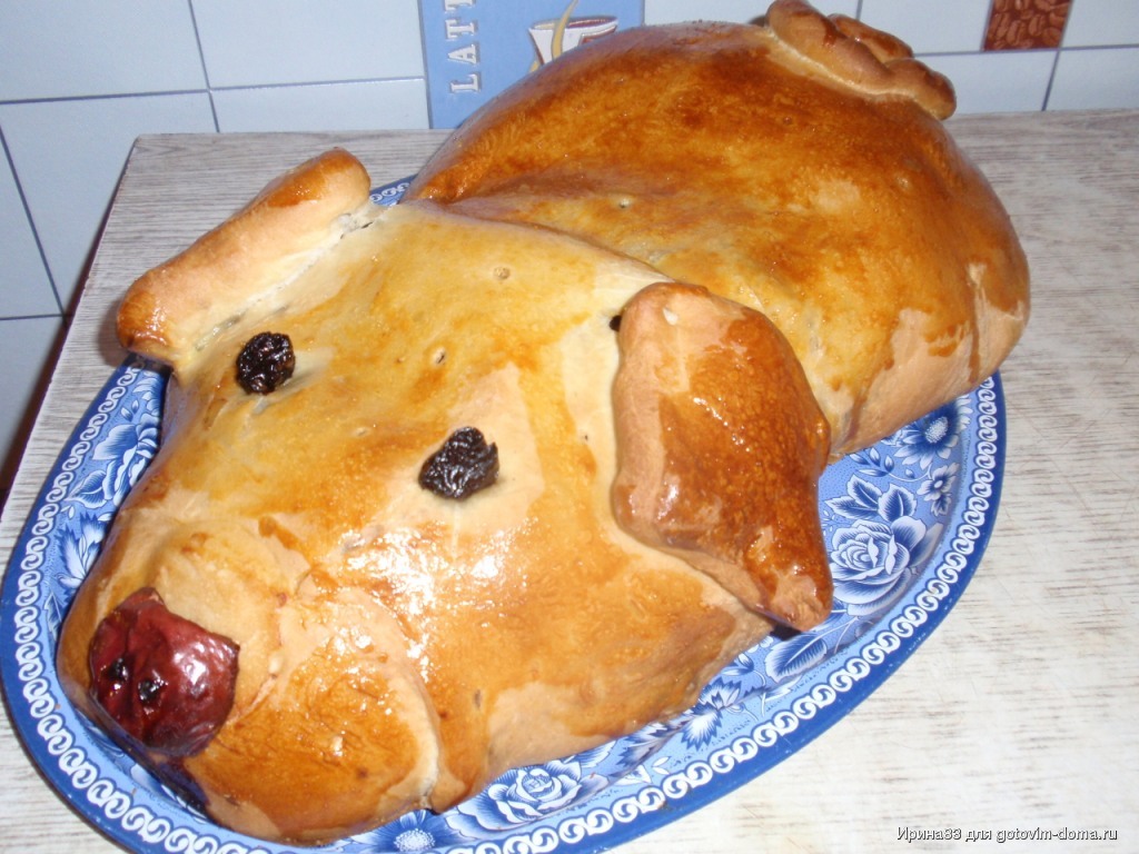 Пирог в виде собаки
