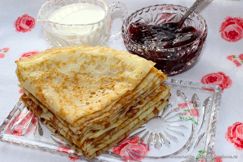 Блины на крахмале и молоке тонкие
