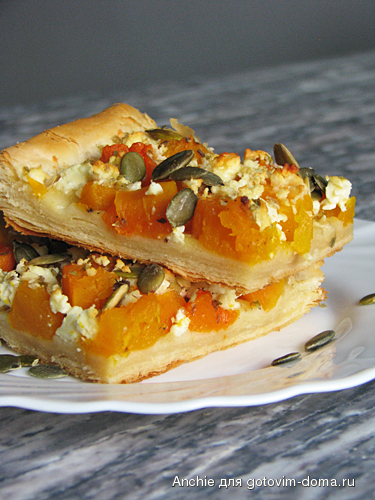 Пирог с тыквой и курицей