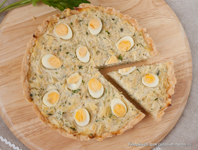 Пирог с перепелиными яйцами