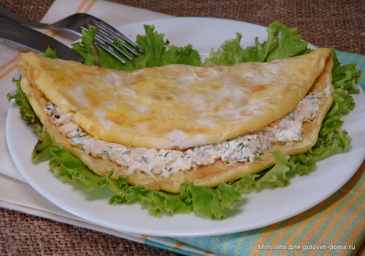 Яичный блин с начинкой