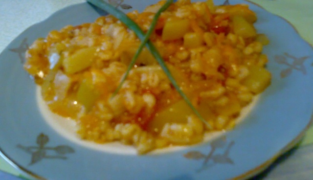 Перловка с овощами