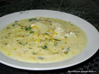 Суп с кабачками и сыром