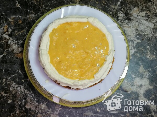 Морковный торт с кремом чиз и мандариновым курдом фото к рецепту 9
