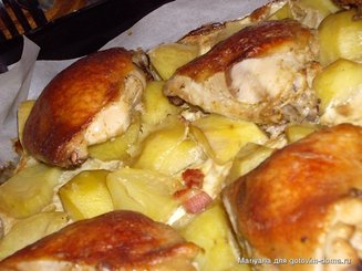 Курица с беконом
