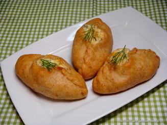 Открытые пирожки с сыром и зеленью