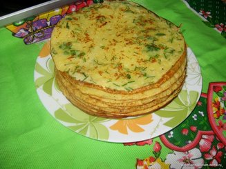 Сырные блины с укропом