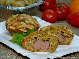 Печеночный кекс с петрушкой на ржаной муке