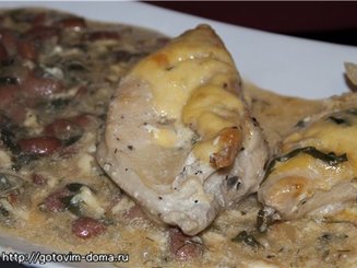 Фасолевая запеканка с куриной грудкой
