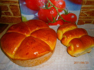Хлеб с брынзой и зеленью