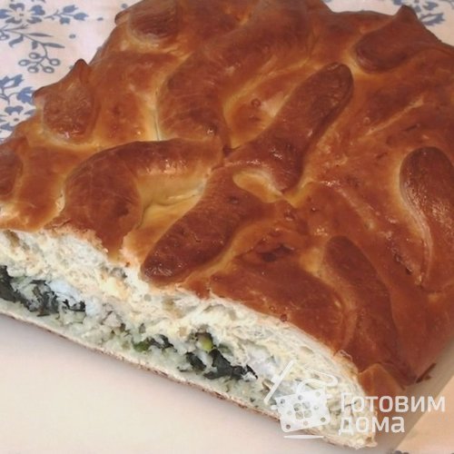 Кулебяка с рыбой и рисом