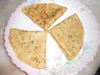 Сырные блины с укропом