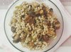 Теплый салат с перловкой и грибами