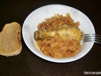 Капуста, запечённая в духовке с курочкой