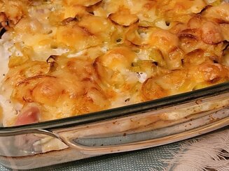 Филе индейки (курицы), запеченное в молоке с сыром
