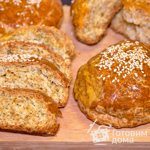 Булочки с сыром и зеленью на пахте