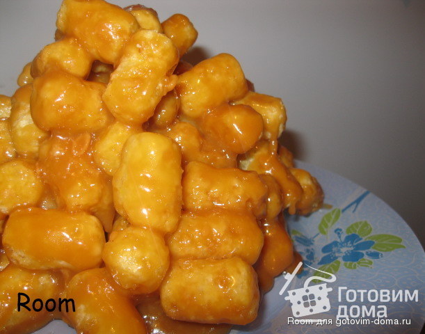 Десерт золотой ключик из кукурузных палочек
