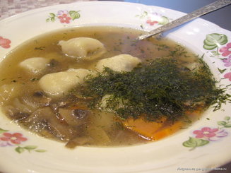 Грибной суп с "ушками"