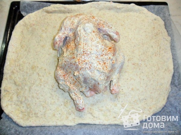 Курица, запеченная в тесте фото к рецепту 6