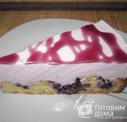 Чернично-творожный торт на белом шоколаде