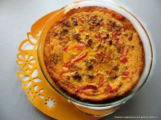 Открытый картофельный пирог с мясом