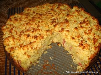Ревенный пирог с кокосовой глазурью