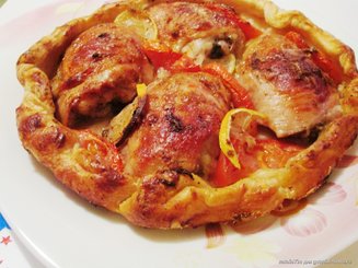 Курица, запечённая в съедобной тарелке
