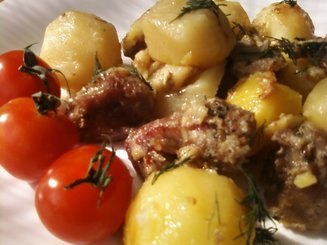 Картофель с мясом по-гречески