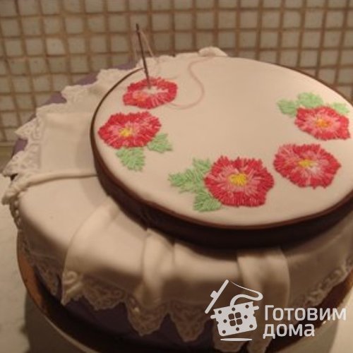 &quot;Вышивка&quot; на торте