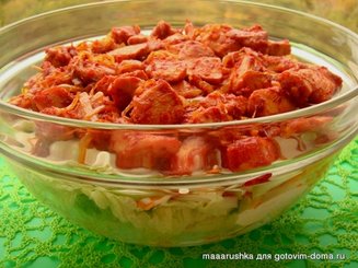 Овощной салат с мясом