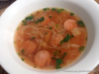 Суп томатный   с сосисками
