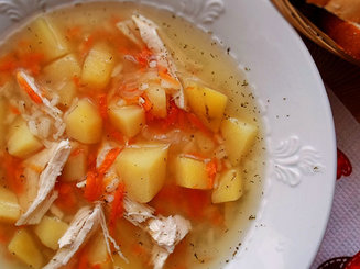 Куриный картофельный супчик с рисом для малышей