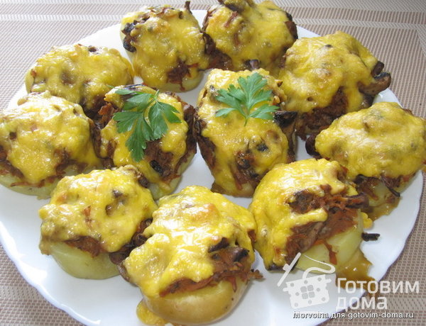 Картошка с грибами в духовке фото к рецепту 7