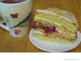 Песочный торт с маслянно-сметанным кремом